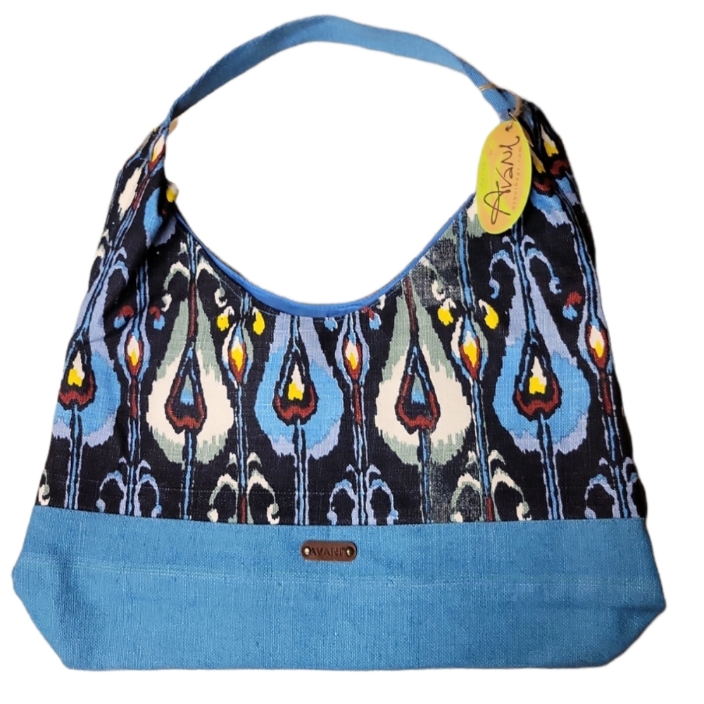Avani colorful beach western Shoulder large Boho handbags blue Abtract print